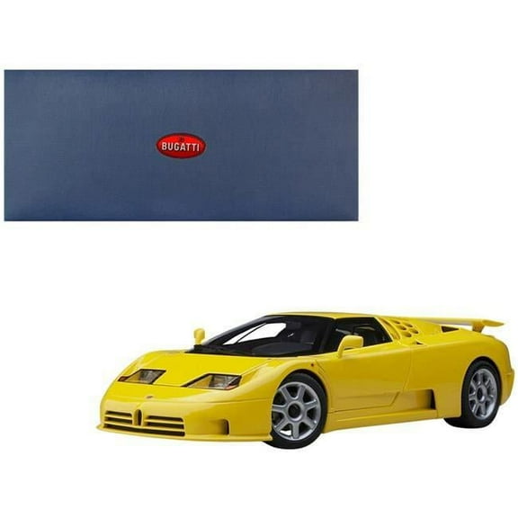 Bugatti EB110 SS Super Sport Giallo Bugatti Yellow with Silver Wheels 1/18 Model Car by Autoart