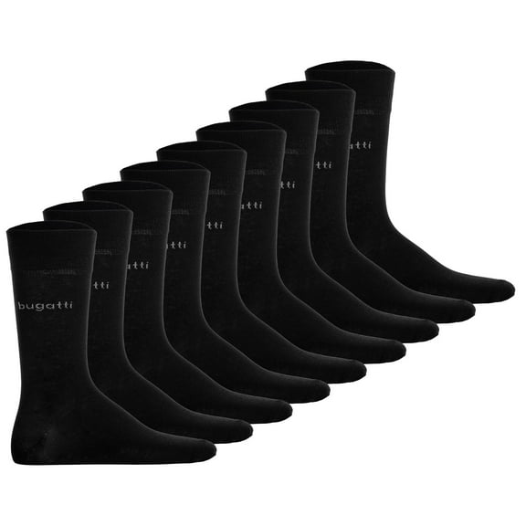 Bugatti Men's Socks, 9-Pack - Socks Soft Cotton Uni Basic Black 43-46