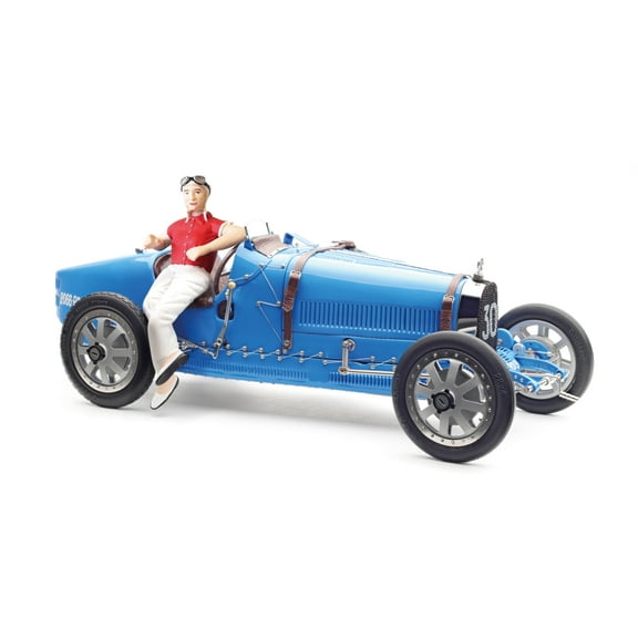 Bugatti T35 #30 Grand Prix Blue Livery w/a Female Racer Figurine Ltd Ed to 600 pcs Worldwide 1/18 Diecast Model by CMC