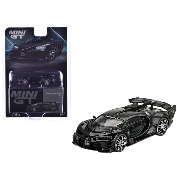 Bugatti Vision Gran Turismo Black and Carbon Limited Edition 1/64 Diecast Model Car by Mini GT