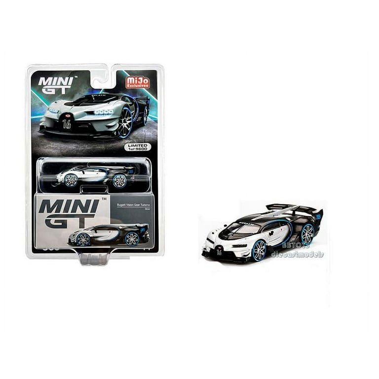 Bugatti Vision Gran Turismo Silver Metallic and Carbon Limited Ed to 9600 pcs 1 64 Diecast Model Car by Mini GT Walmart