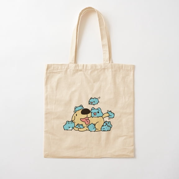 Bugcat Capoo And Dog Canvas Tote Bags, Reusable Shopping Bag