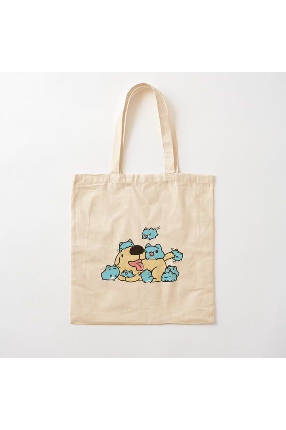 Bugcat Capoo And Dog Canvas Tote Bags, Reusable Shopping Bag