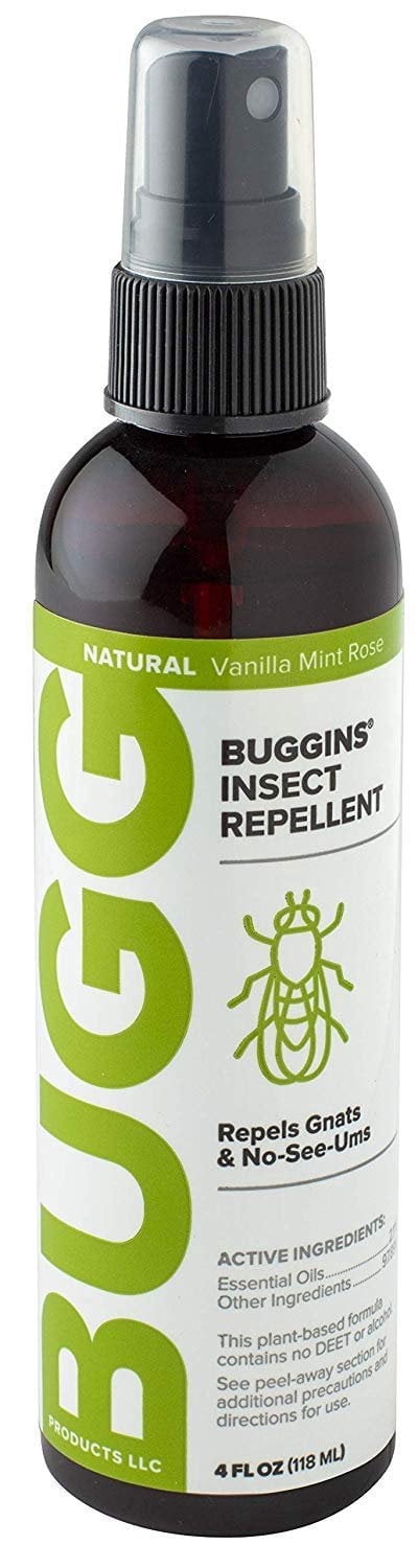 Buggins Natural Insect Repellent  DEET-Free, Repels Gnats & Flies, Plant Based, Vanilla Mint & Rose Scent, 4-oz 1 Packaging May Vary  6