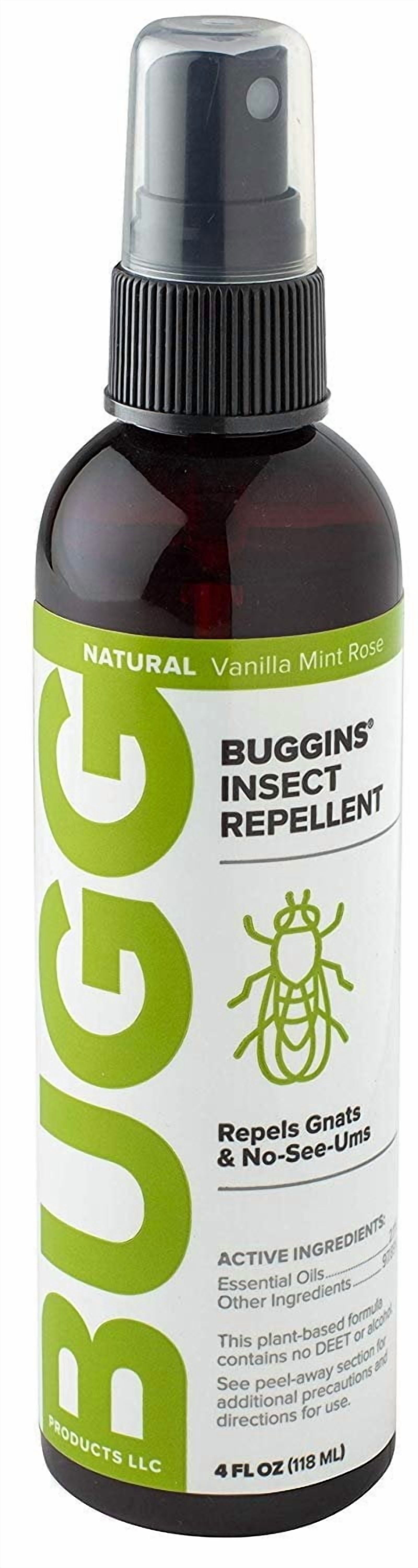 Buggins Natural Insect Repellent  DEET-Free, Repels Gnats & Flies, Plant Based, Vanilla Mint & Rose Scent, 4-oz 2