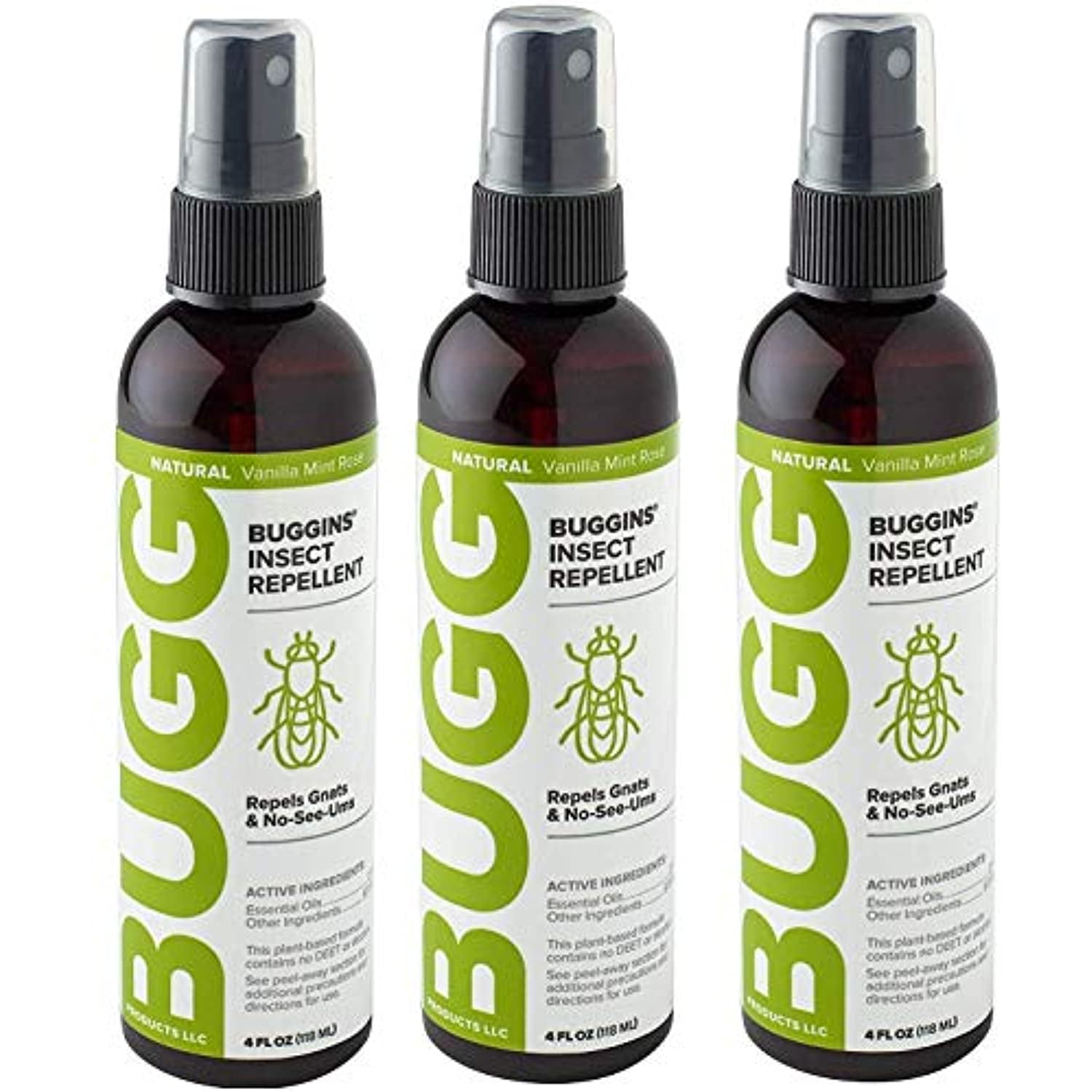 Buggins Natural Insect Repellent  DEET-Free, Repels Gnats & Flies, Plant Based, Vanilla Mint & Rose Scent, 4-oz 1 Packaging May Vary  3