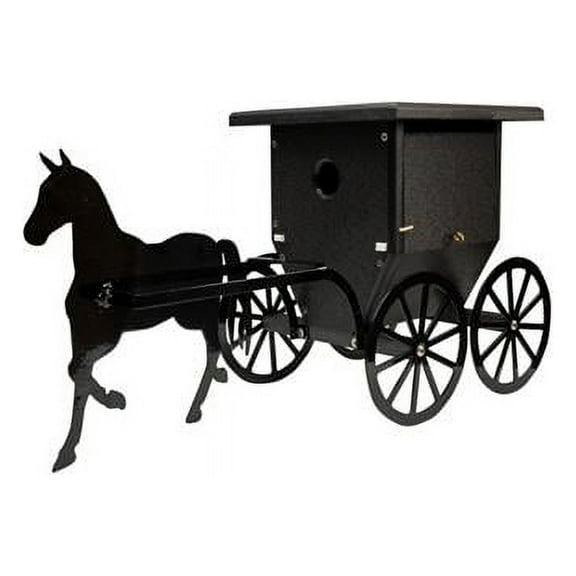 Buggy Wren House with Horse, Black