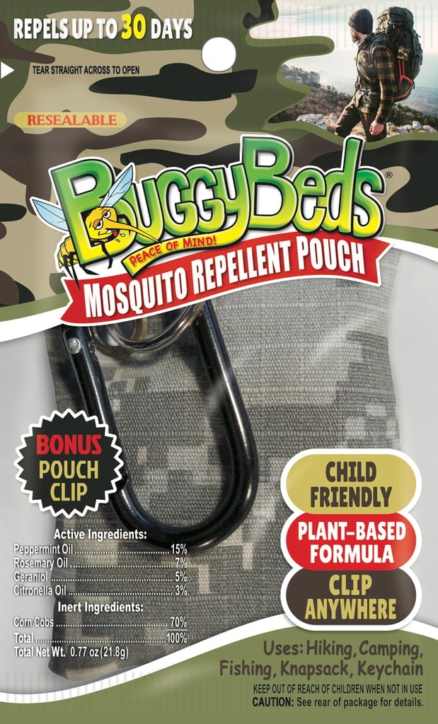 BuggyBeds Natural Mosquito and Insect Repellent Pouch, Black/Brown
