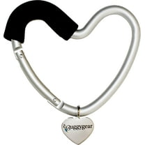 BuggyGear Stroller Heart Hook - Silver Aluminum/Black Foam