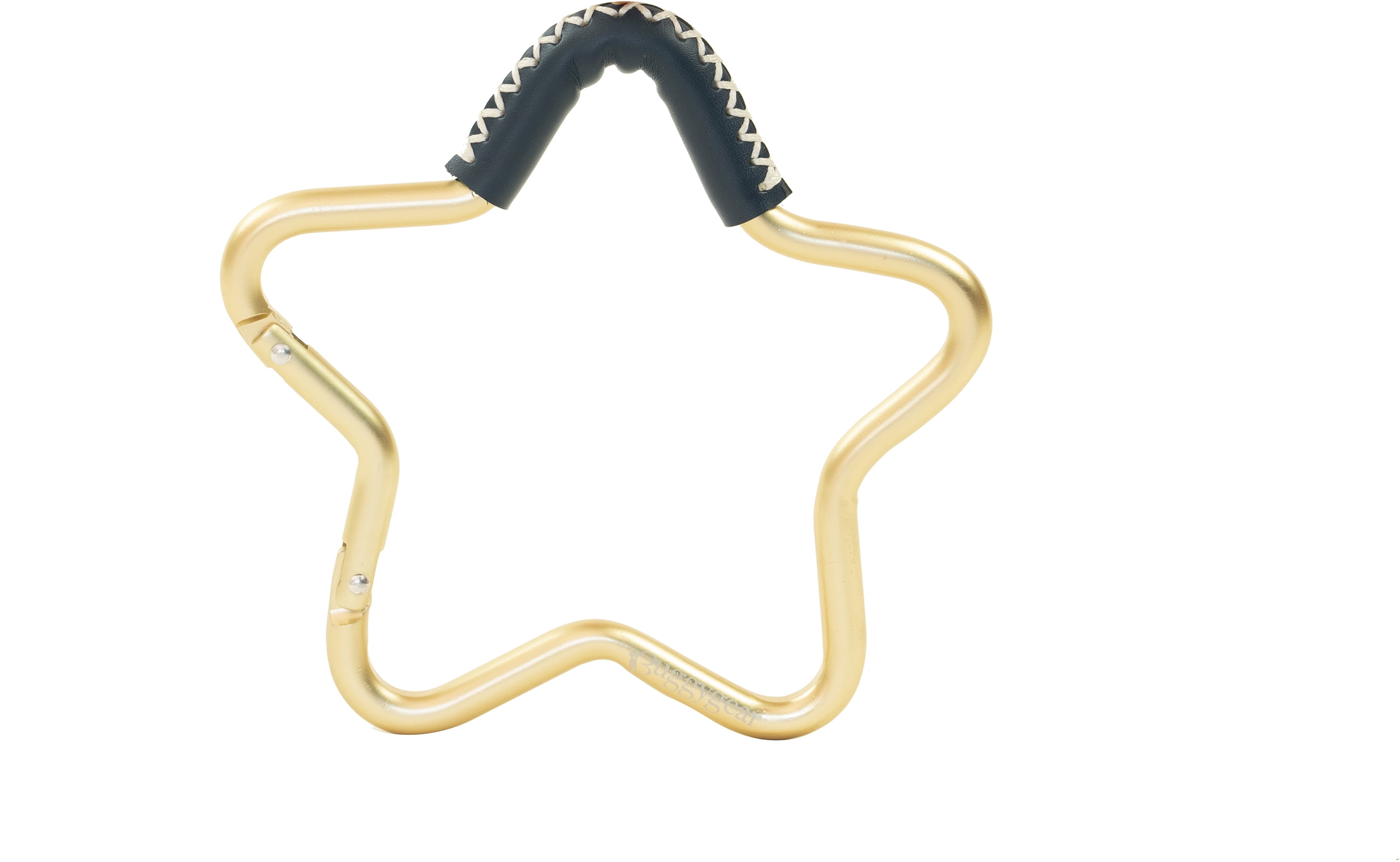 BuggyGear Stroller Star Hook - Gold/Navy Leather