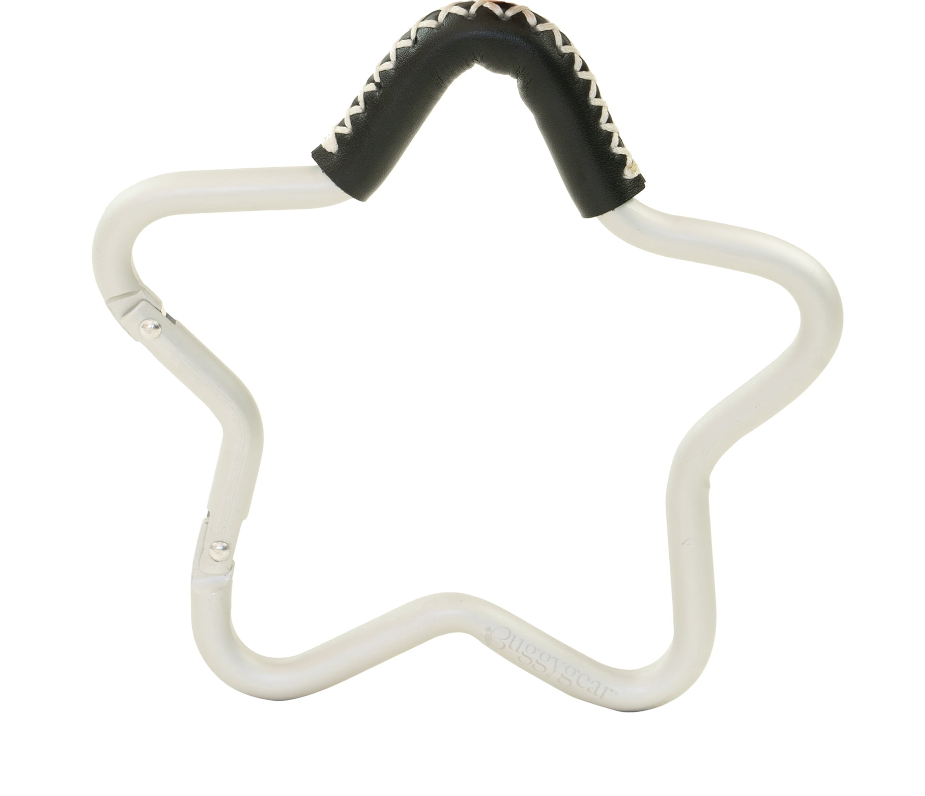 BuggyGear Stroller Star Hook - Silver/Black Leather