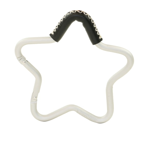 BuggyGear Stroller Star Hook - Silver/Black Leather