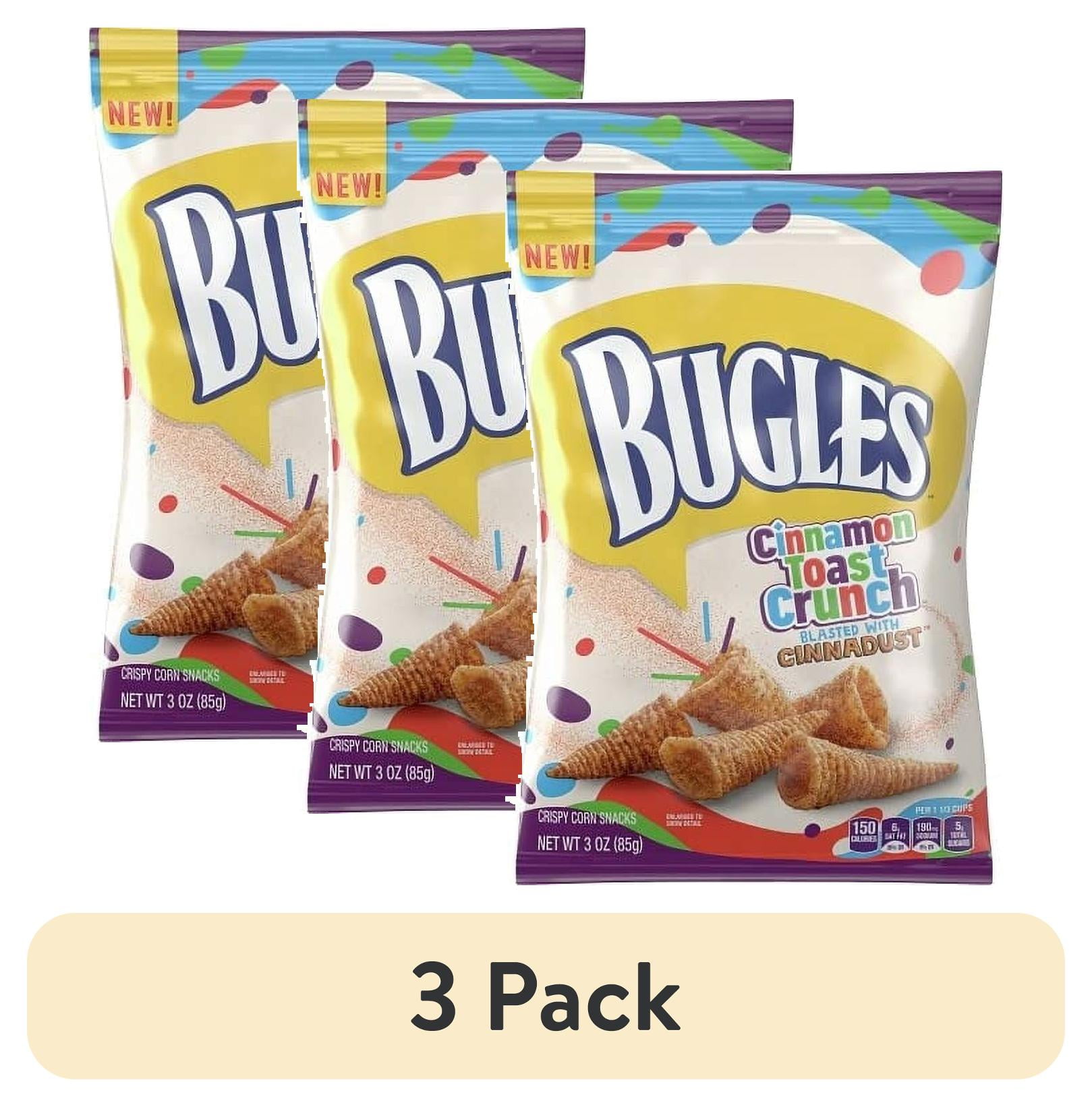 (3 pack) Bugles Cinnamon Toast Crunch (Churro), 3Ounce Bags (Pack of 6