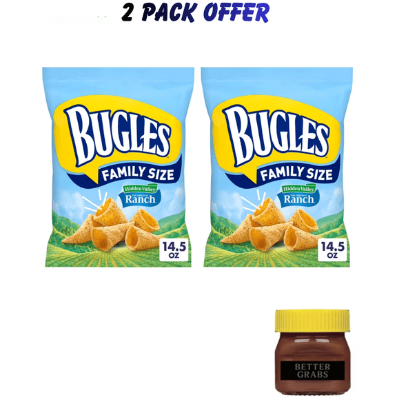 Bugles Crispy Corn Snacks, Hidden Valley Ranch Flavor, 14.5 oz