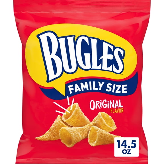 Bugles Original Crispy Corn Snacks, Family Size, Corn Chips, 14.5 oz