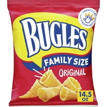 Bugles Crispy Corn Snacks, Original Flavor, Family Size Snack Bag, 14.5 oz