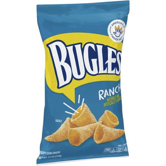 Bugles Crispy Corn Snacks Ranch 7.5 oz (Pack of 24)