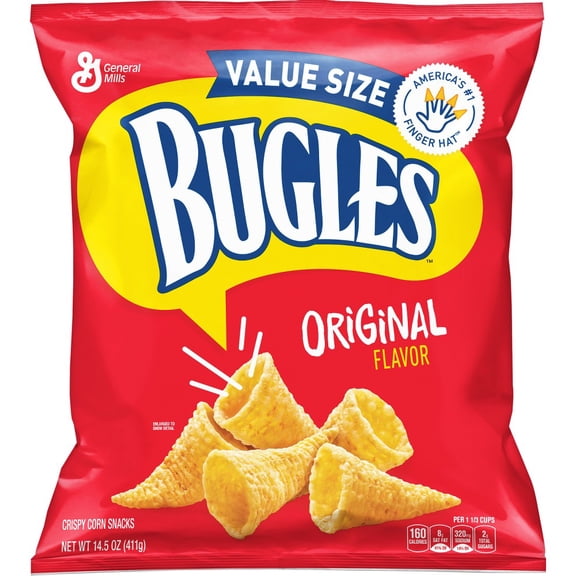 Bugles Family Size Original Flavor Crispy Corn Snacks 14.5 oz (Pack of 16)