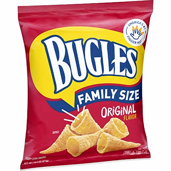 Bugles Family Size Original Flavor Crispy Corn Snacks 14.5 oz (Pack of 5)