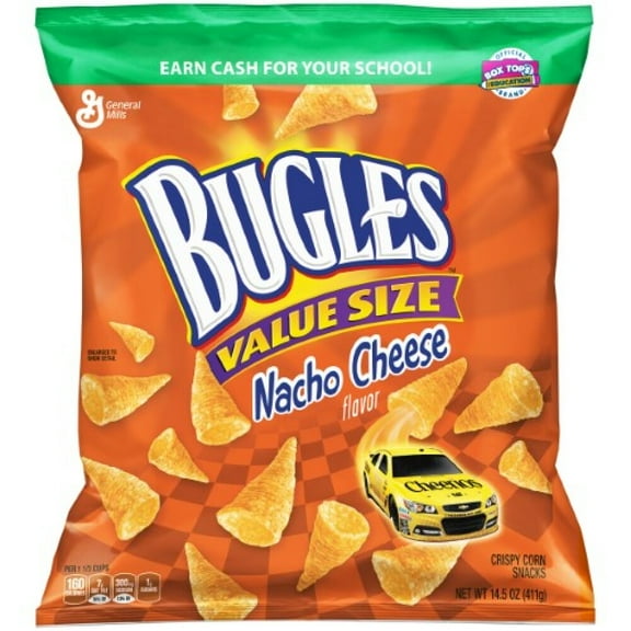 Bugles Nacho Cheese Flavor Crispy Corn Snacks (Pack of 10)
