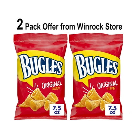 Bugles Original Crispy Corn Snacks, Snack Bag, 7.5 oz (2 Pack) Offer from Winrock Store