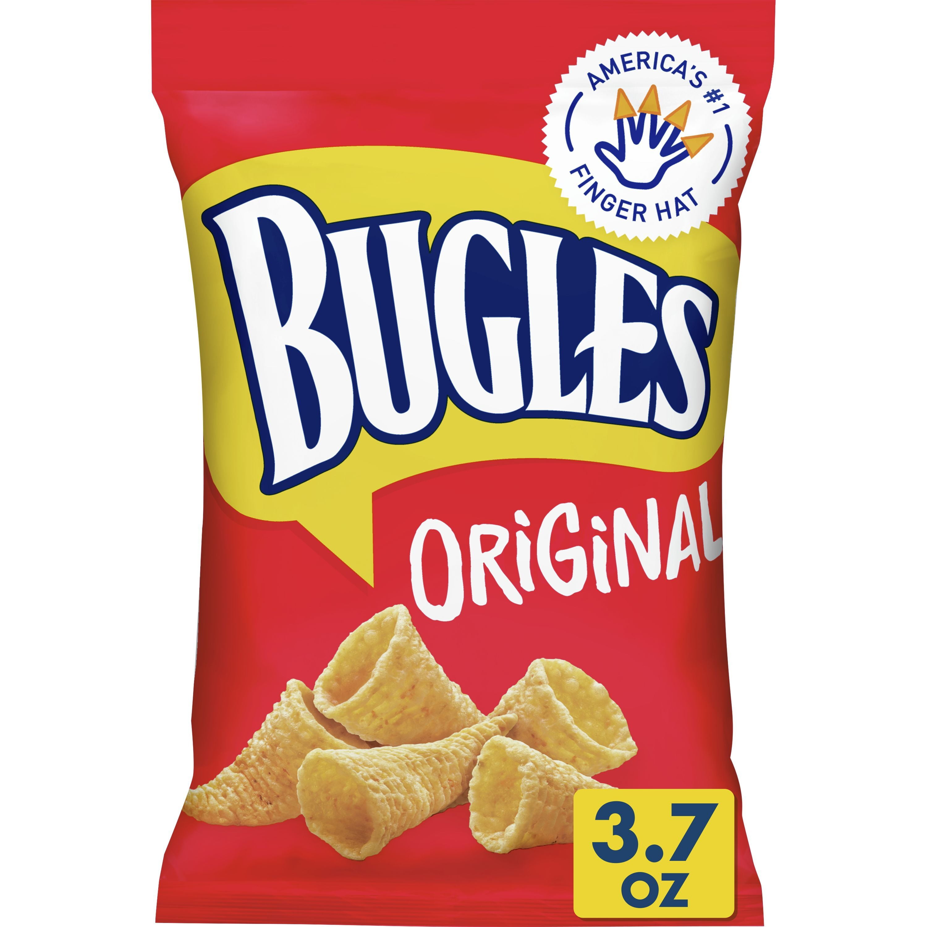Bugles Original Flavor Crispy Corn Snacks, 3.7 oz Bag