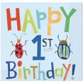 thumbnail image 1 of Bugs 1st Birthday Party Lunch Napkins, 6.5 inch fold, set of 16, 1 of 3