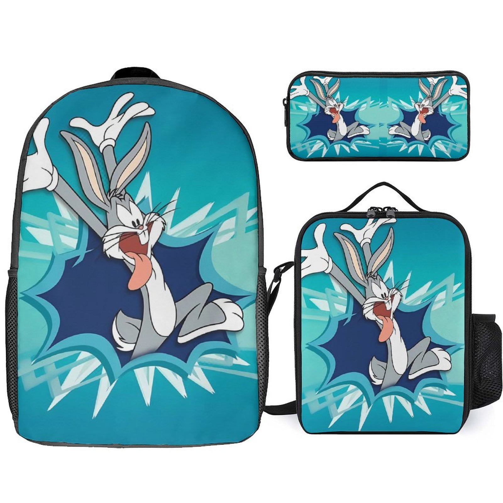Bugs-Bunny 3Pcs Backpack Set, 17 Inch Large Capacity Unisex Daypack ...