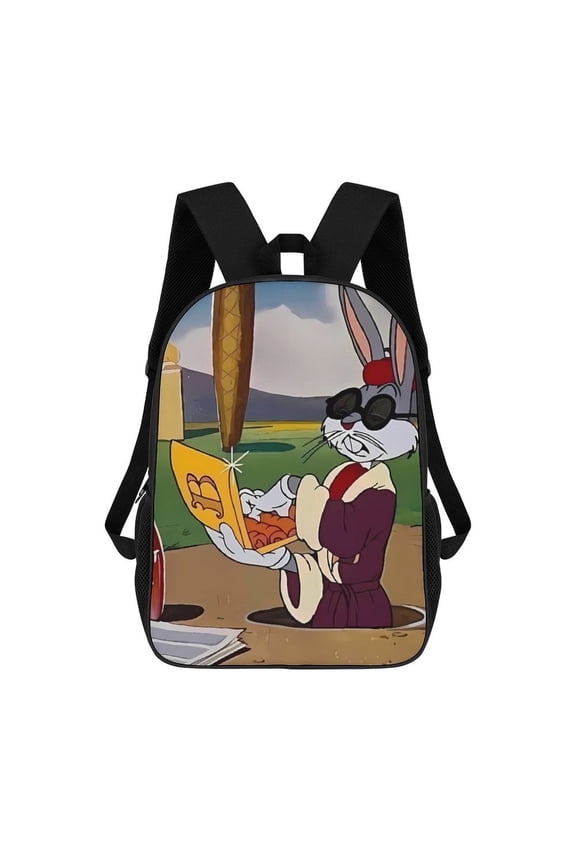 Bugs-Bunny Backpack, Bookbag with Adjustable Shoulder Straps And Large Zip Compartment, Unisex Travel Bags 17 Inch