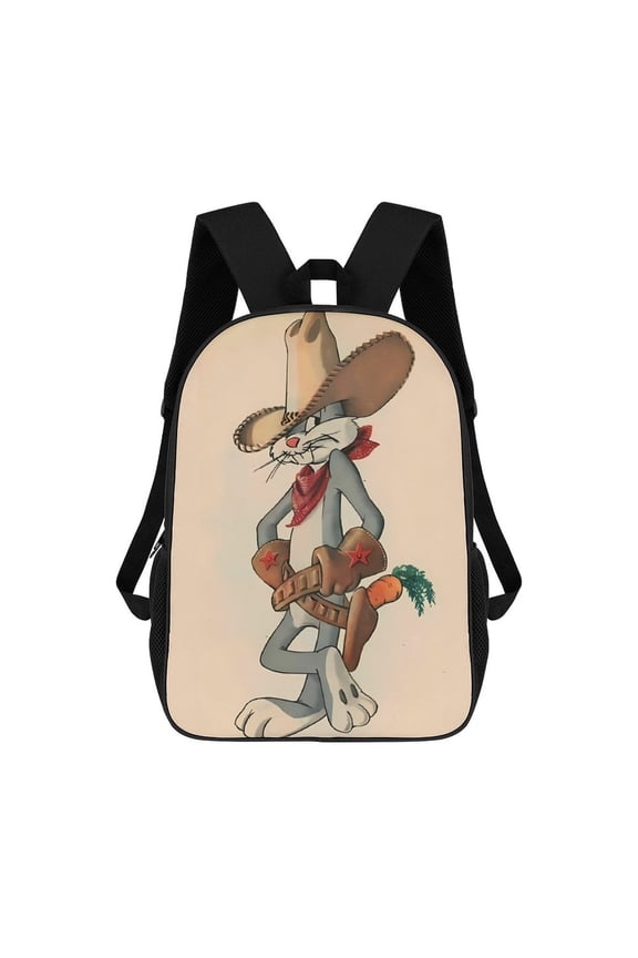 Bugs-Bunny Backpack, Bookbag with Adjustable Shoulder Straps And Large Zip Compartment, Unisex Travel Bags 17 Inch