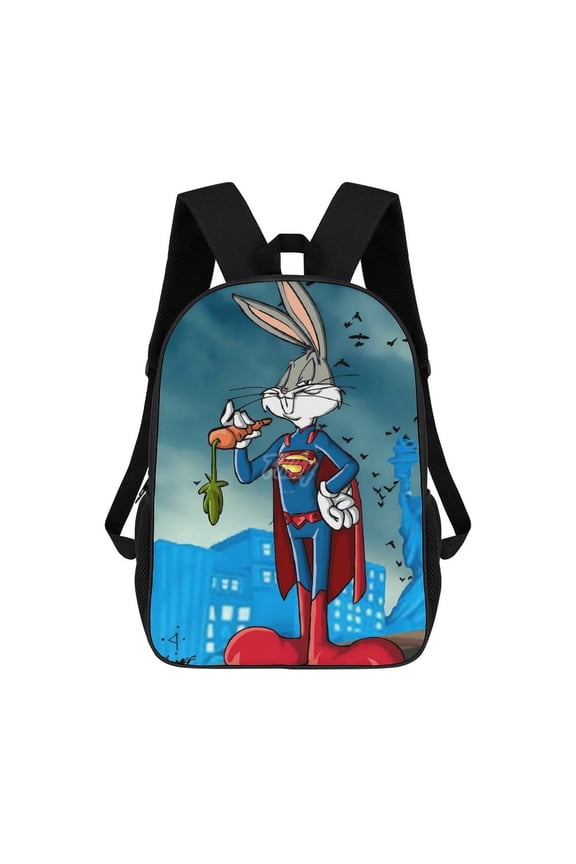 Bugs-Bunny Backpack, Bookbag with Adjustable Shoulder Straps And Large Zip Compartment, Unisex Travel Bags 17 Inch