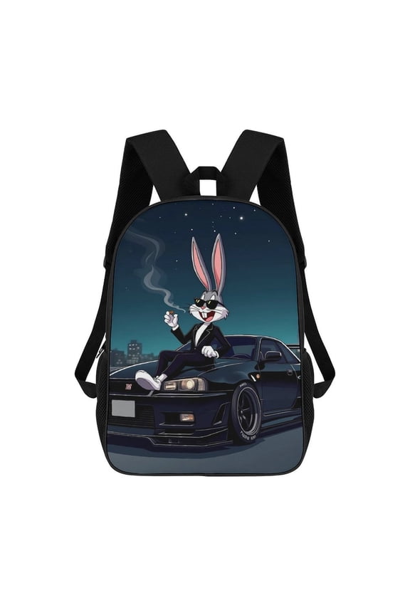Bugs-Bunny Backpack, Bookbag with Adjustable Shoulder Straps And Large Zip Compartment, Unisex Travel Bags 17 Inch