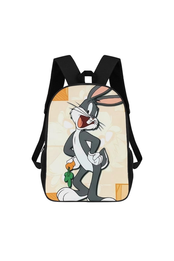 Bugs-Bunny Backpack, Bookbag with Adjustable Shoulder Straps And Large Zip Compartment, Unisex Travel Bags17 Inch