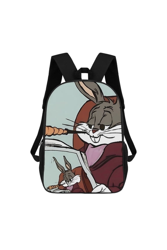 Bugs-Bunny Backpack, Bookbag with Adjustable Shoulder Straps And Large Zip Compartment, Unisex Travel Bags 17 Inch