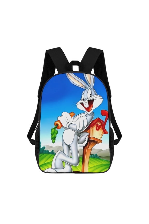 Bugs-Bunny Backpack, Bookbag with Adjustable Shoulder Straps And Large Zip Compartment, Unisex Travel Bags 17 Inch
