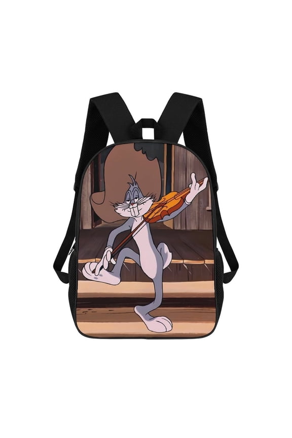 Bugs-Bunny Backpack, Bookbag with Adjustable Shoulder Straps And Large Zip Compartment, Unisex Travel Bags17 Inch