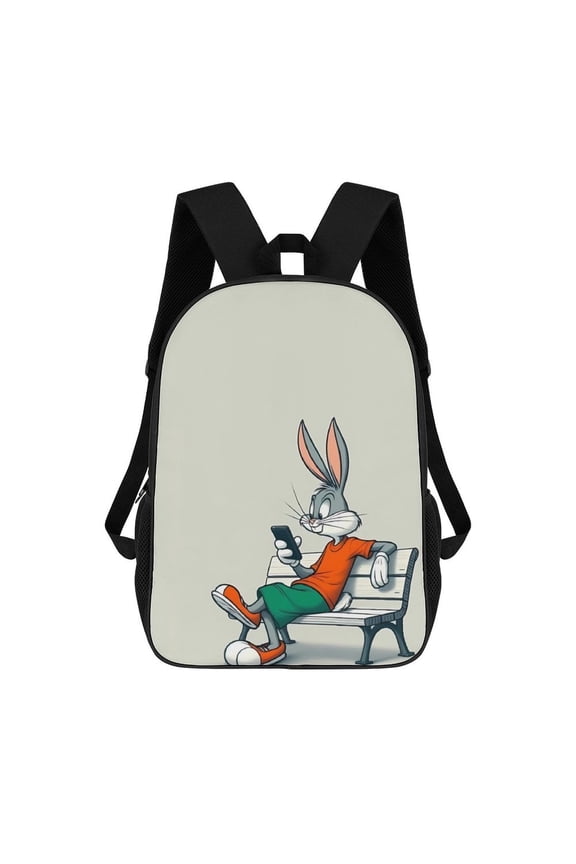 Bugs-Bunny Backpack, Bookbag with Adjustable Shoulder Straps And Large Zip Compartment, Unisex Travel Bags 17 Inch