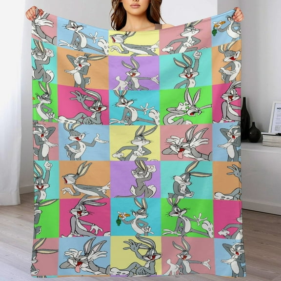 Bugs Bunny Blanket Super Soft Cozy Warm Plush Throw Blanket for Boys Girls Kids, Lightweight Fuzzy Flannel Blankets for Couch Sofa Bed Travel Camping Gifts 40"x30"