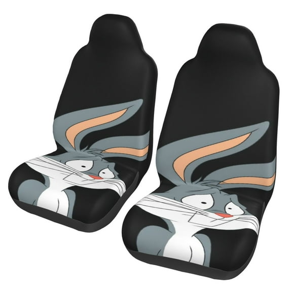 Bugs Bunny Car Seat Covers 2 Pack Cartoon Print Front Seat Covers Interior Accessory Universal Vehicle Seat Protector Fit for Car Auto Truck Van SUV Sedan