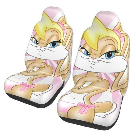 Bugs Bunny Car Seat Covers 2 Pack Cartoon Print Front Seat Covers Interior Accessory Universal Vehicle Seat Protector Fit for Car Auto Truck Van SUV Sedan