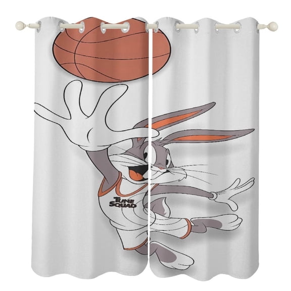 Bugs-Bunny Curtains - Perforated Blackout Thermal Insulated Drapes for Adults And Teen for Kids Room, Bedroom, Living Room - 2 Panels 52"x84"