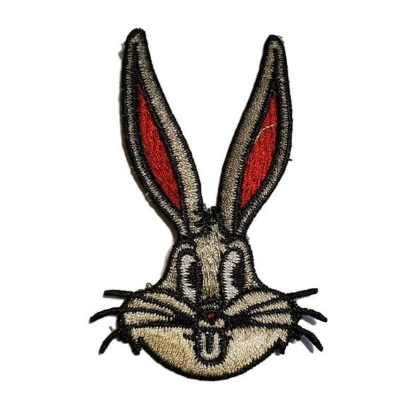 Bugs Bunny Face 3 Inches Tall Embroidered Iron On Patch