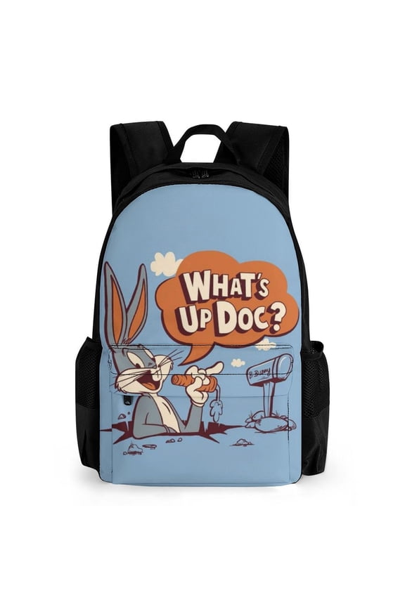 Bugs Bunny Looney Tunes Casual Backpack Lightweight Daypack Bookbag Printed Shoulder Bag Rucksack