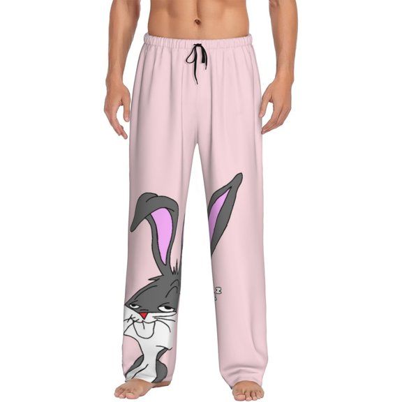 Bugs Bunny Mens Pajama Pants Ultra Soft Comfy Lounge Sleep Pants Print Loose Casual Bottoms Loungewear