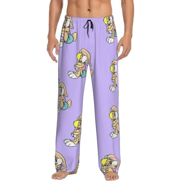 Bugs Bunny Mens Pajama Pants Ultra Soft Comfy Lounge Sleep Pants Print Loose Casual Bottoms Loungewear