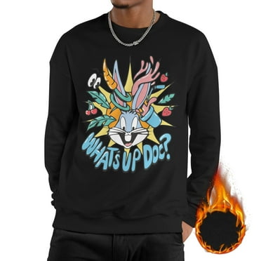 Bugs Bunny Sweatshirts for Men Crewneck Long Sleeve Shirts Tops Fleece Pullover Fall Fashion Clothes Medium