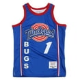 thumbnail image 1 of Bugs Bunny Tune Squad Space Jam Men's Headgear Classics Embroidered Basketball Jersey - Blue (Small), 1 of 2