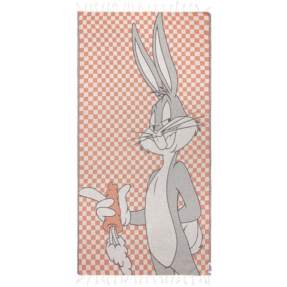 Sand Cloud x Looney Tunes, Turkish Beach Towel - Sand Resistant - 100% Organic Turkish Cotton Yarn - Quick Dry Towel for Beach, Picnic Blanket or Throw - As Seen on Shark Tank - Bugs Bunny