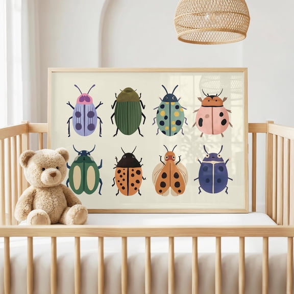 Bugs Insect Nursery Playroom Decor Wall Art