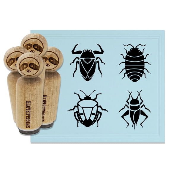 Bugs Insects Stink Water Pill Cricket Rubber Stamp Set for Scrapbooking Crafting Stamping - Medium 1 Inch
